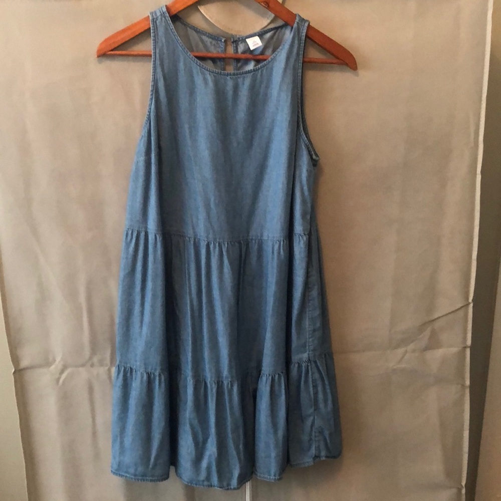 Old Navy blue Jean tiered dress